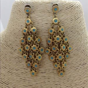 Kenneth jay lane chain turquoise earrings